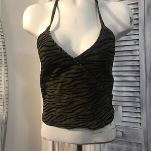 Chic Zebra Print Crossover Camisole